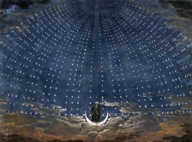 Karl friedrich schinkel Stage set for Mozart's Magic Flute china oil painting image